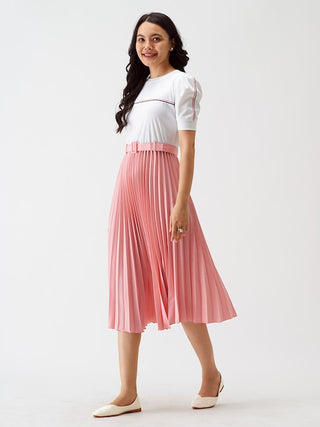 AASK Striped Midi Fit And Flare Dresses